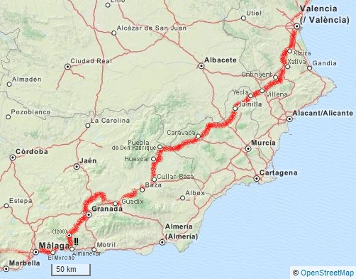 von Valenlcia nach Malaga